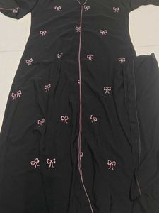 Black Bow Print burkha