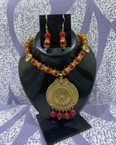 Unique Beaded Necklace &amp; Earring Set