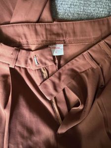 Urbanic Rust Brown High Waist Trousers