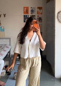 Casual White Cropped Top