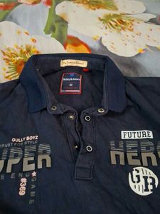 Men's Blue Graphic Polo T-Shirt