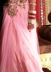 Elegant Pink Embroidered Gown
