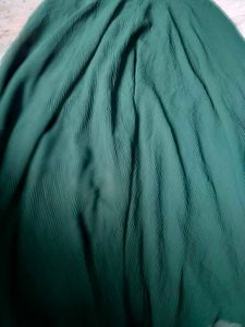 Elegant Green Pleated Ethnic Skirt with top