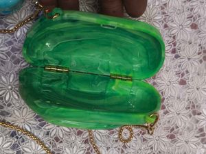 Unique Green Marble Clutch