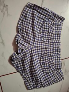 Blue and White Gingham Shorts