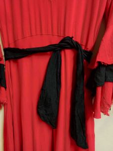 Red &amp; Black Ruffled Ethnic top