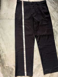 Black Straight-Leg Trousers with Drawstring