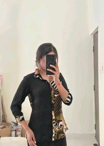 Unique Animal Print Button Down Top