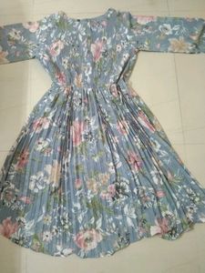Pleated Floral Dress