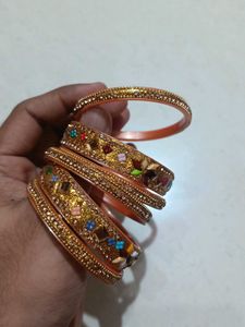 Elegant Gold-Toned Bangle Set