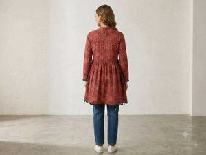 Stylish Printed Kurta with Tassels