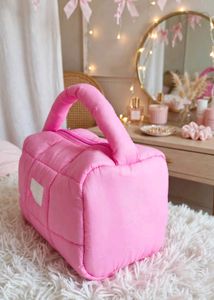 Pink Puffer Shoulder Bag