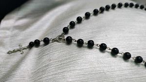 Elegant Black Rosary Necklace