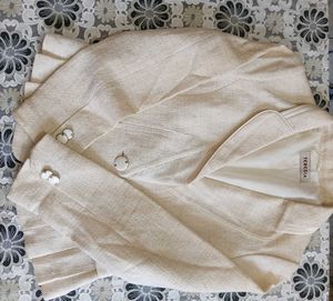 Teresia Textured Ivory Tweed Blazer