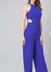 Blue Halter cut- Jumpsuit- M SALE