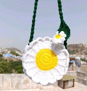 Handmade Daisy Crochet Sling Bag