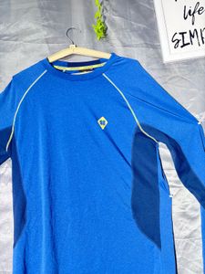 Blue Long Sleeve Athletic T-Shirt