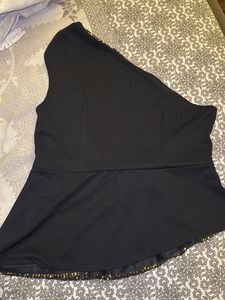 Embellished One Shoulder Top