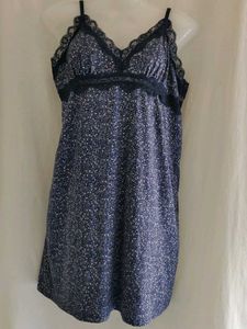 Blue Floral Lace Nightgown
