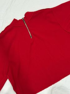 Chic Red Bell Sleeve Top