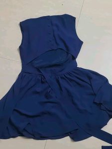 Navy Blue Open Back Mini Dress