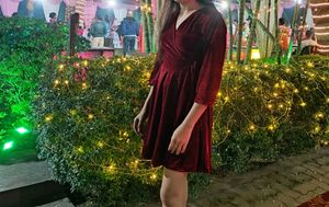 Velvet Wrap Mini Dress