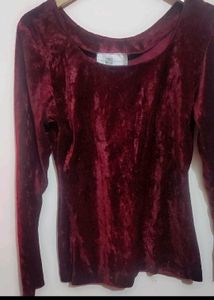 Burgundy Color Velvet Top For Girl &amp; Woman 30 Bust