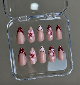 Cute Floral French Tip Press-On Nails