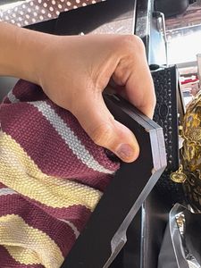 Striped Dupatta - Maroon &amp; Yellow