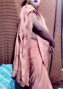 Elegant Peach Saree with Delicate Embroidery