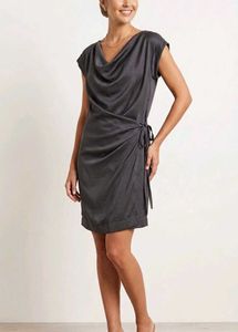Chic Charcoal Grey Drape Dress
