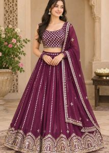 Stunning Designer wineLehenga Choli