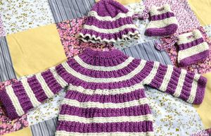Handmade Knitted Baby Winter Set | Sweater, Cap &amp;