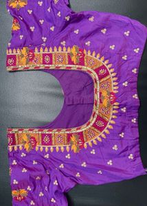 saree&amp;maggamblouse and necklace set with earrings