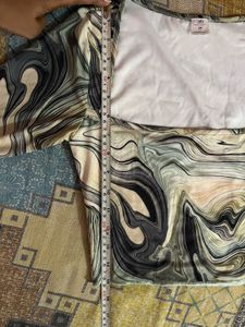 Marble Printed Square Neck Top