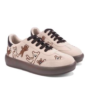 Cute Teddy Bear Embroidered Sneakers