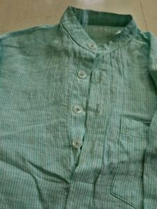 Men's Mint Striped Kurta