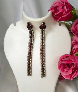Stunning Dangle Stone Crystal Earrings One Pair