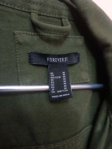 Women's Green Cropped Denim Jacket