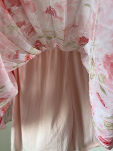 Chic Pink Floral Pleated Mini Dress