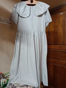 GREY PETER PAN COLLAR DRESS