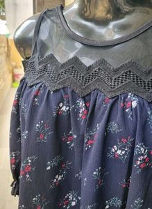 Cute Floral Cold Shoulder Top