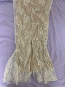 sheer fishtail dress