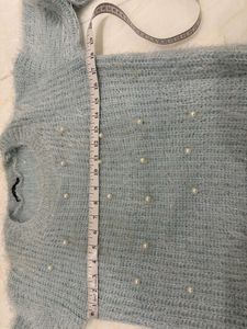 last price Ethereal Pearl Embellished Fuzzy Sweate