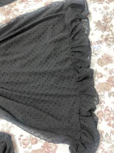 Chic Black Swiss Dot Dress