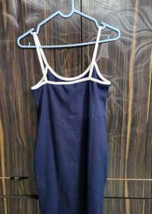 Chic Navy Spaghetti Strap Dress