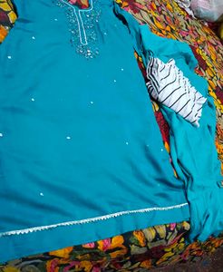 Beautiful Teal Kurta with Mirror Work
