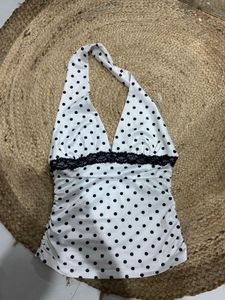 Polka Dot Halter Neck Top