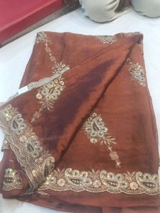 Embroidered Silk Saree