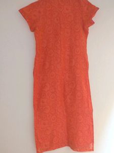 Coral Coloured Kurta Set, XS